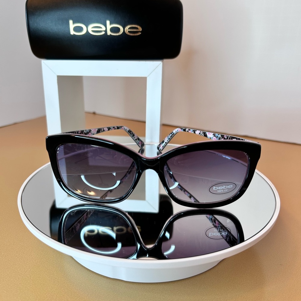 Bebe Black With Pink Interior Sunglasses BNWOT